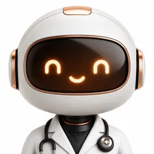 Assistente virtual robô com jaleco médico